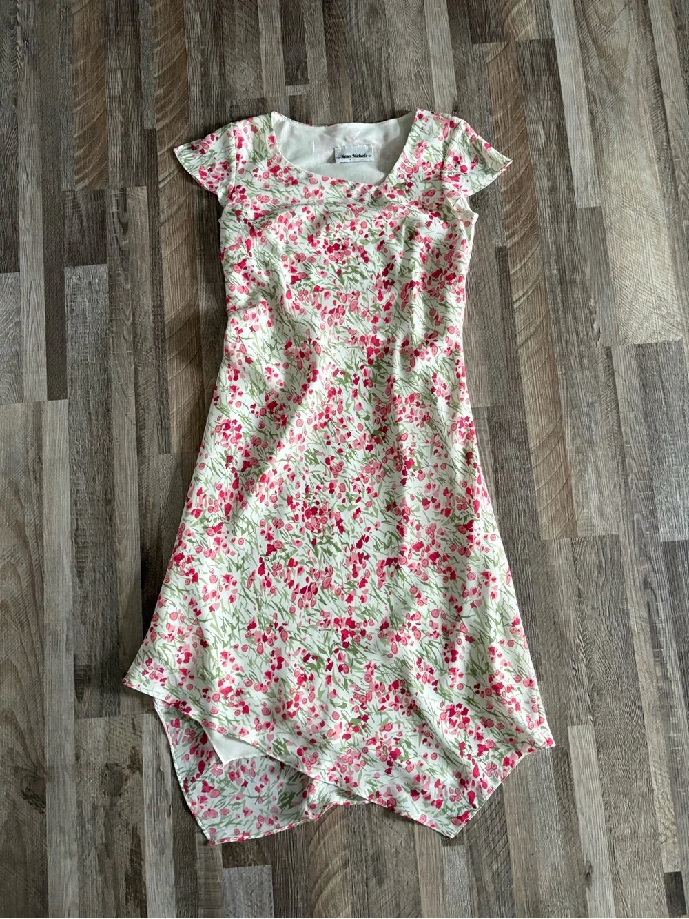 Vintage Nancy Michaels Floral Asymmetrical Dress Small/Medium - Picture 2 of 7